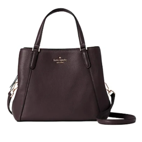 Kate Spade • GORGOUS Chocolate Cherry Peebled Leather Crosbody Bag